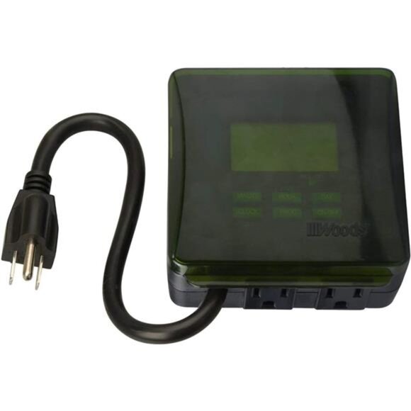Outdoor 7-Day Heavy Duty Digital Plug-in Timer; 2 Grounded Outlets; Weatherproof - Picture 4 of 5